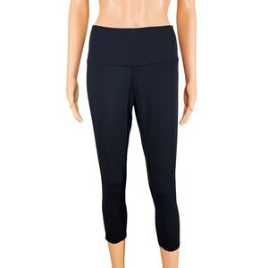 Yunoga High Rise Seamless Black Cropped Leggings SZ XL Tummy Control Yoga Pants
